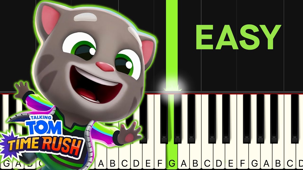 Talking Tom Time Rush Theme Song EASY Piano Tutorial