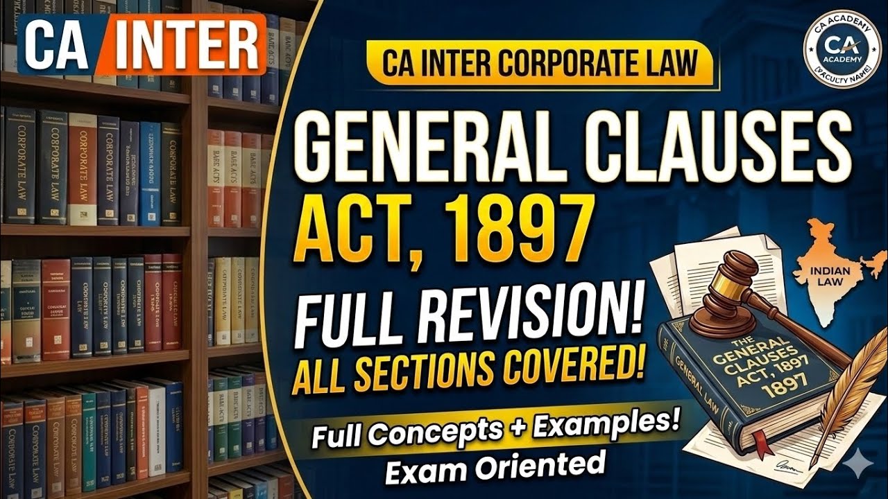 Part 3 General Clauses Act 1897 CA INTER Corporate Law 