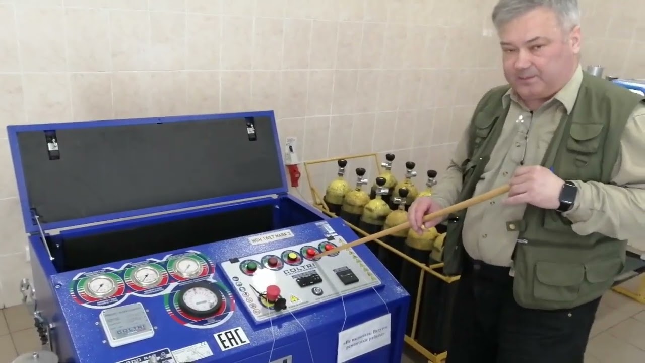 Воздушный компрессор высокого давления. Стабилизированная версия с улучшенным качеством изображения.