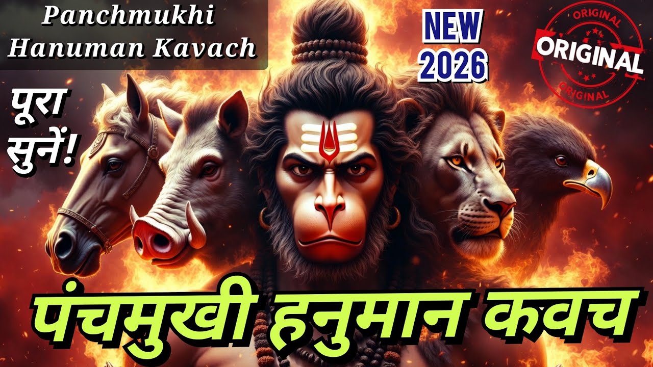 🔥Panchmukhi Hanuman Kavach with Lyrics | पंचमुखी हनुमान रक्षा कवच | Powerful Hanuman Raksha Kavach 7