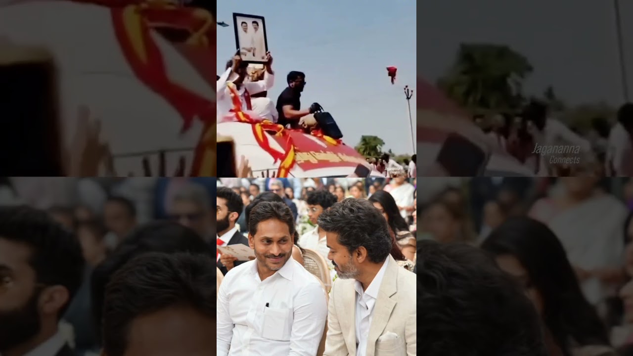 JanaNetha -JanaNayagan &hearts;️🫂Thalapathy #Vijay holds #YSJagan&rsquo;s photo during the election campaign 🔥