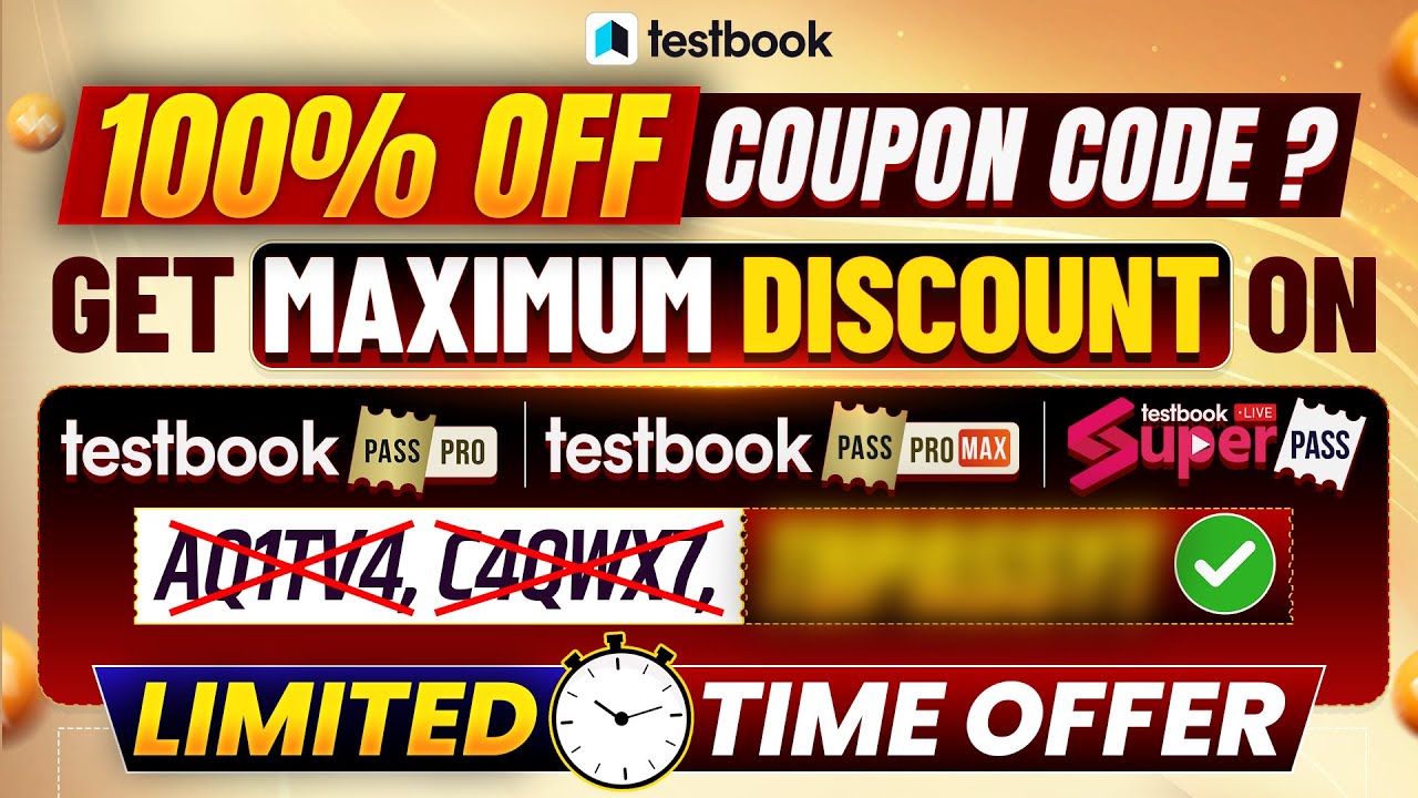 Get MAXIMUM Discount on Testbook Pass Pro with EXCLUSIVE Coupon Code | Testbook Coupon Code Today
