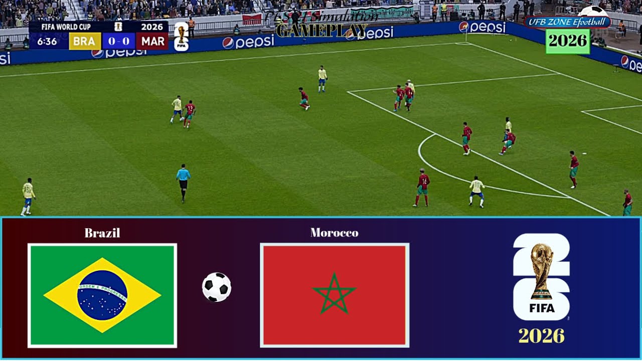 Brazil Vs Morocco | World Cup 2026 Matchday | PES 21 Simulation