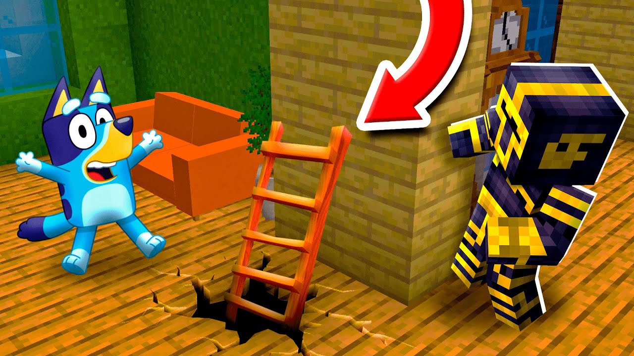ENCUENTRO UN PASADIZO SECRETO EN LA CASA DE BLUEY EN MINECRAFT 😱