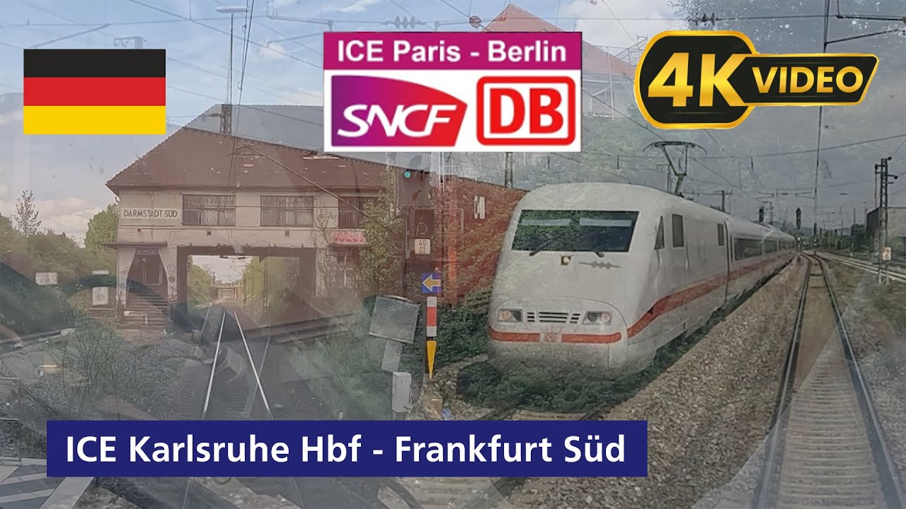 🇫🇷🇩🇪 #4K Fürherstandsmitfart | Cabride ICE 9591 Karlsruhe Hbf nach Frankfurt Süd