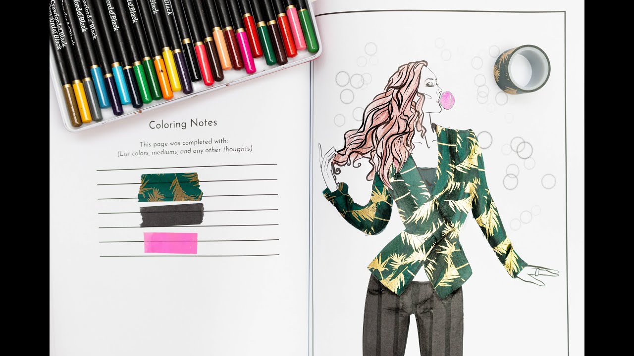 Filling in my colouring book with washi tape! ❤