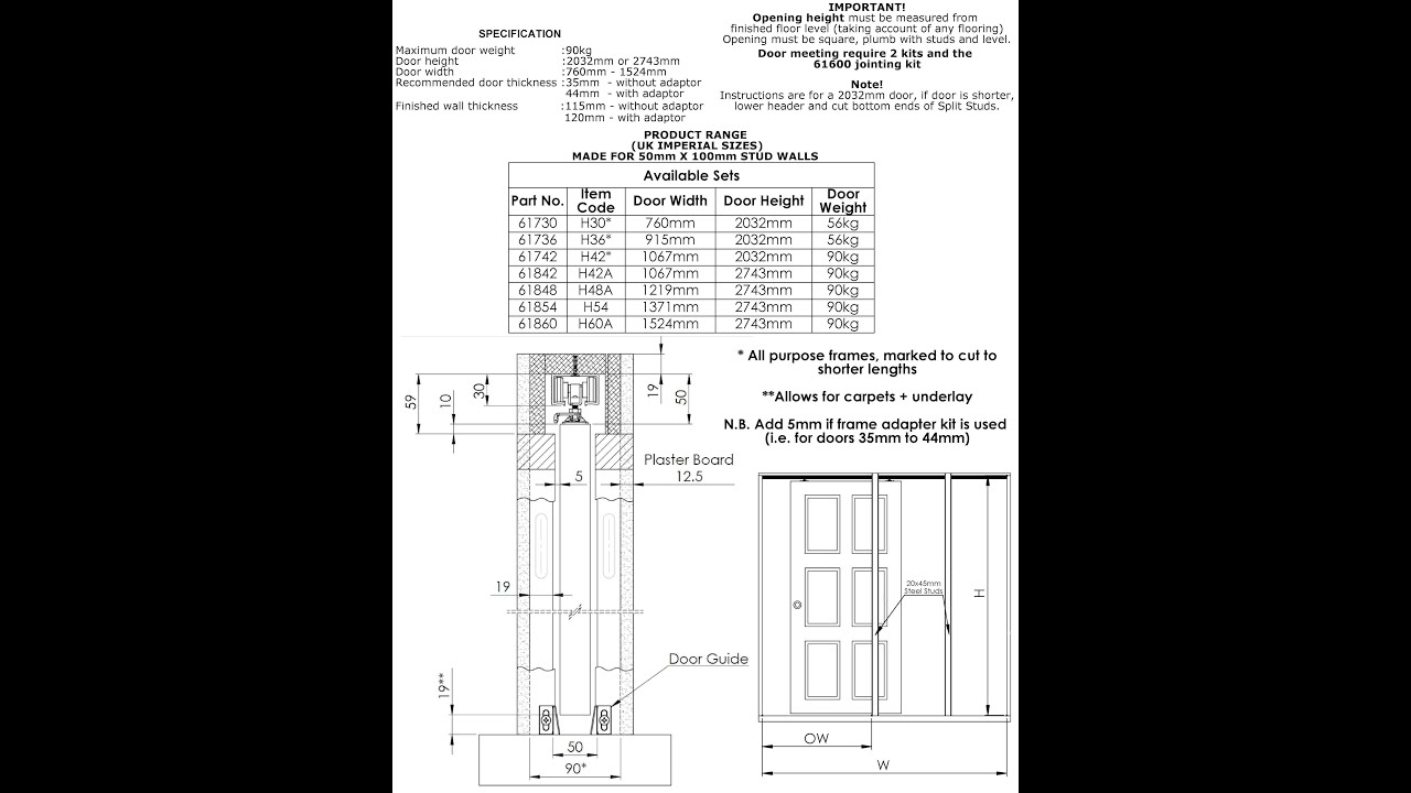 HIDEAWAY ™ POCKET DOOR - ANIMATED FITTING INSTRUCTIONS