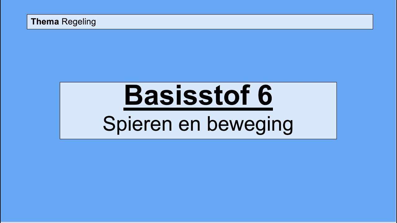 Havo 4 | Regeling | Basisstof 6 Spieren en bewegen