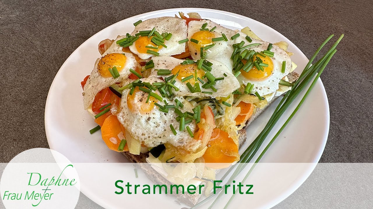 Strammer Max mit gebratenem Gemüse und Käse 