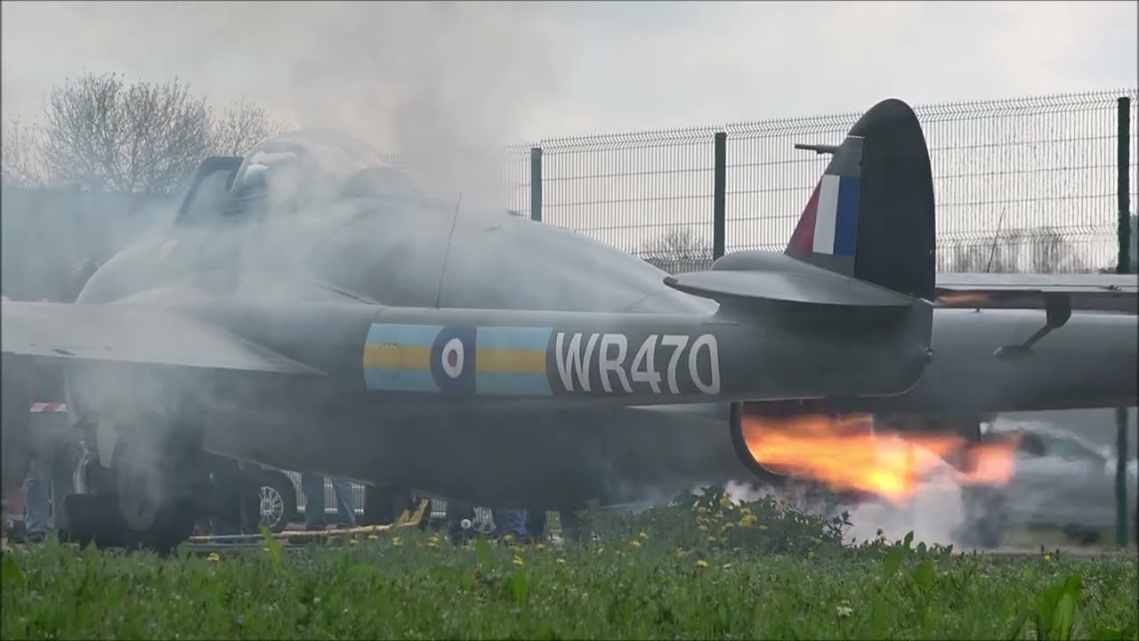 Havilland Venom FB4 engine run at Bruntinthorpe, 29th April 2023.