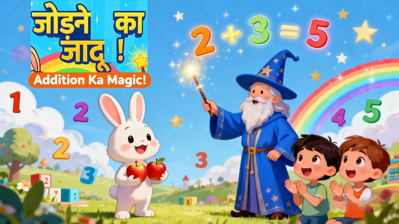 Addition Ka Magic! बच्चों के लिए मजेदार जोड़ सीखो | Easy Math for Kids in Hindi by @AlphaJingle