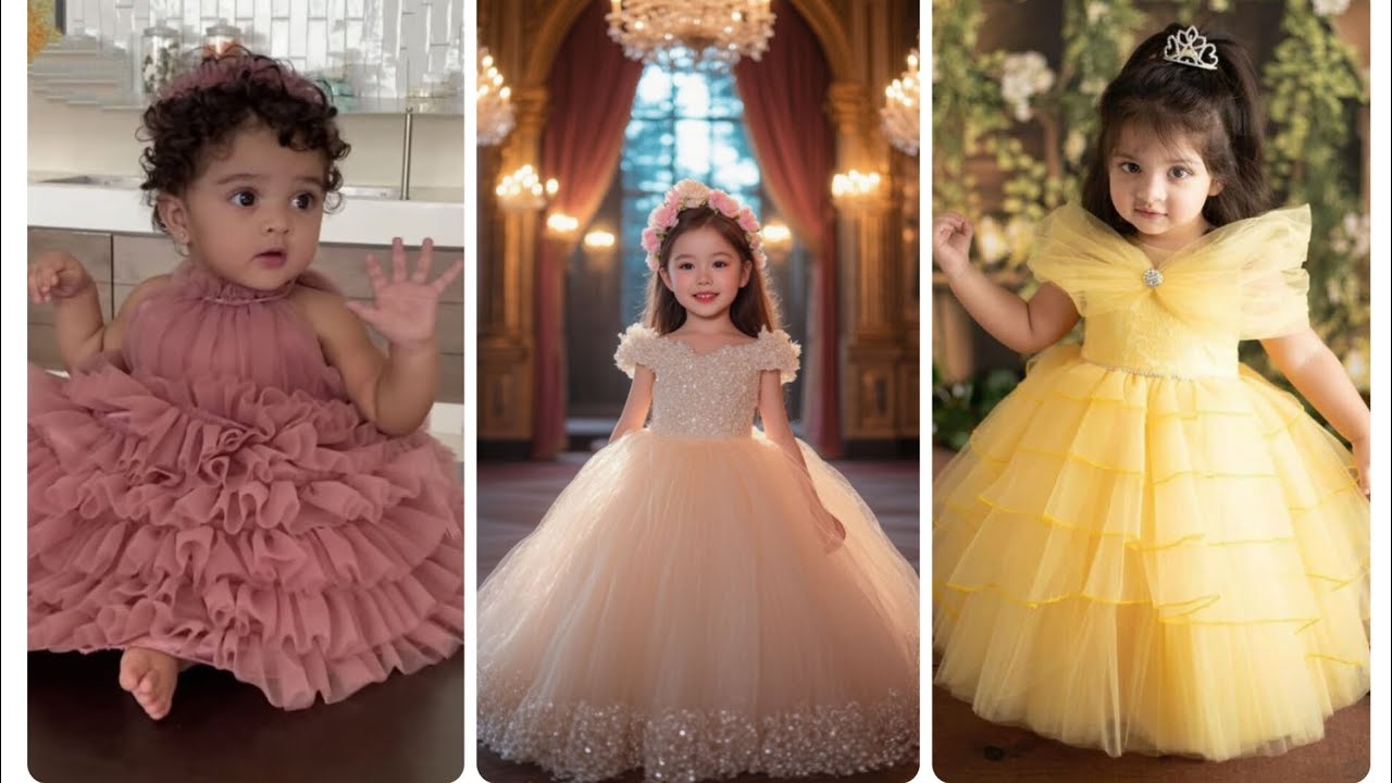 Kids party wear dresses//Beautiful Party Wear Frocks for Kids🌸  #trending #baby #fashion #shorts 