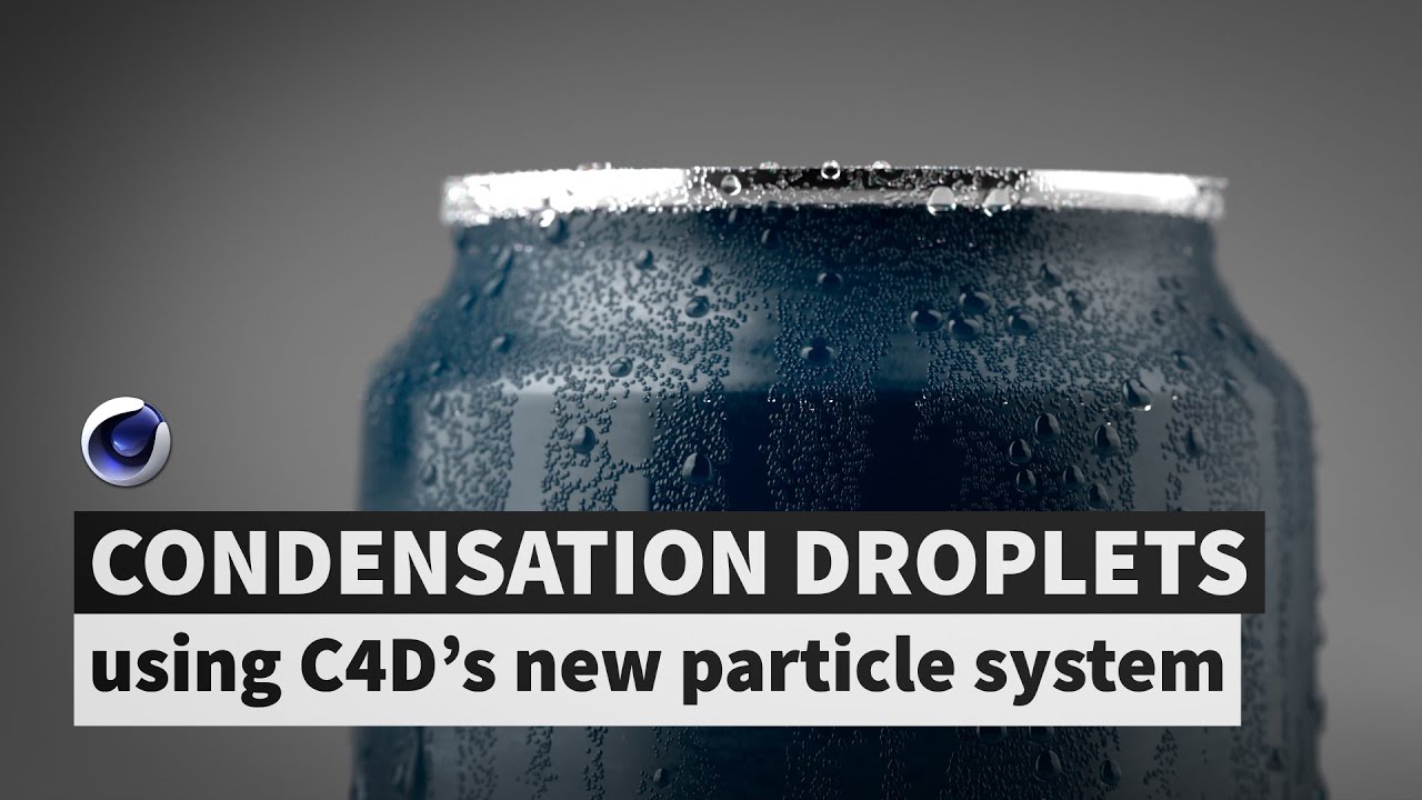 Animated Condensation Droplets using C4D's new particle system
