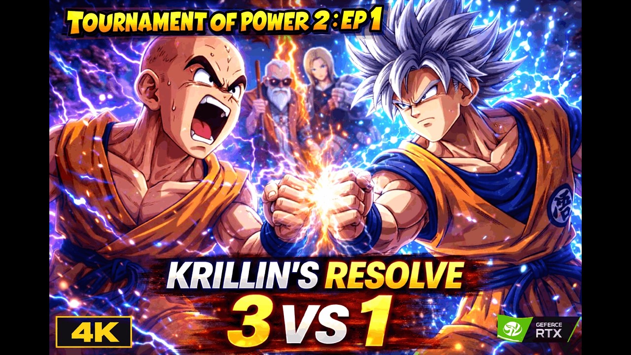 Krillin’s Resolve – Goku vs Roshi, Krillin & Android 18 (Tournament of Power 2 ep 1) DBSZ 4K