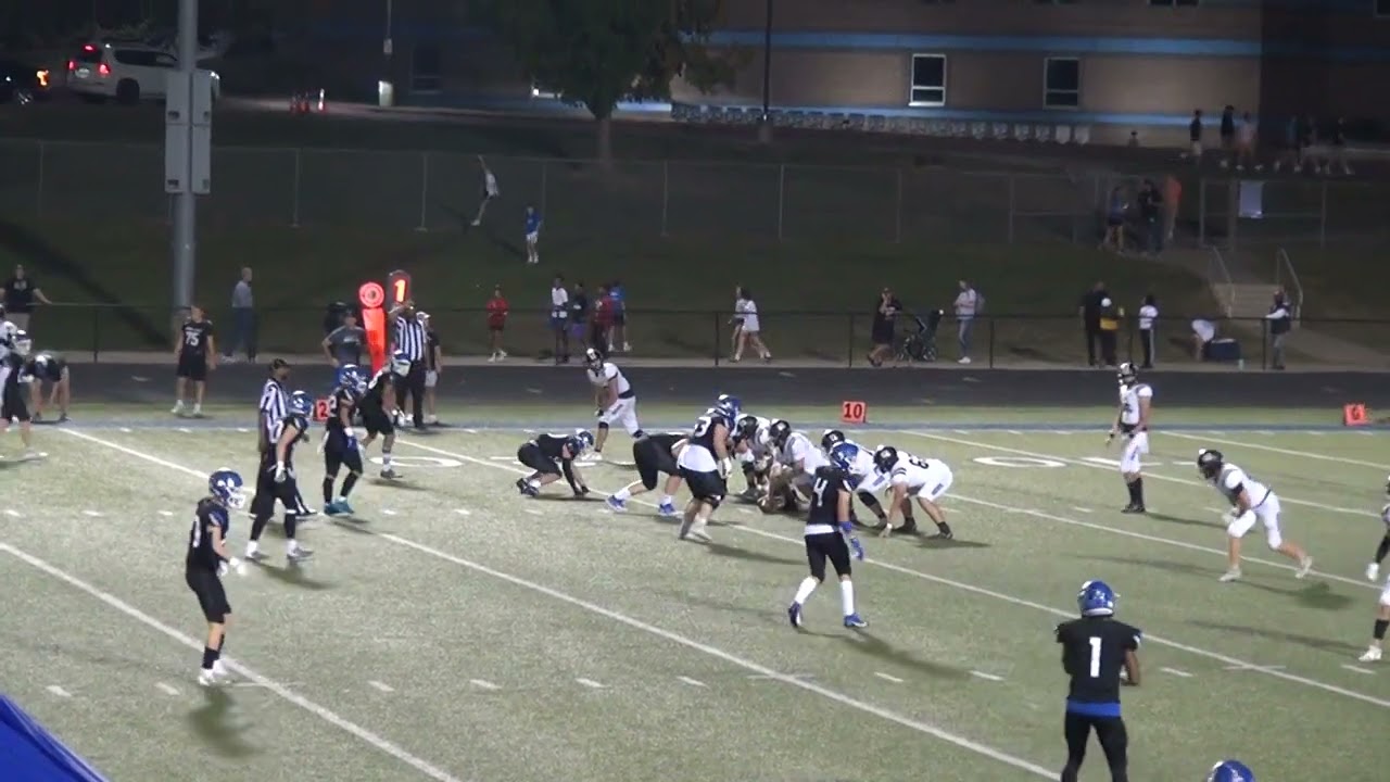 Jake Beck #73 Blk, DRIVES BACK BLOCK, a DT NoseGuard Soph 2023 LHS Varsity Vs Ray-Pec