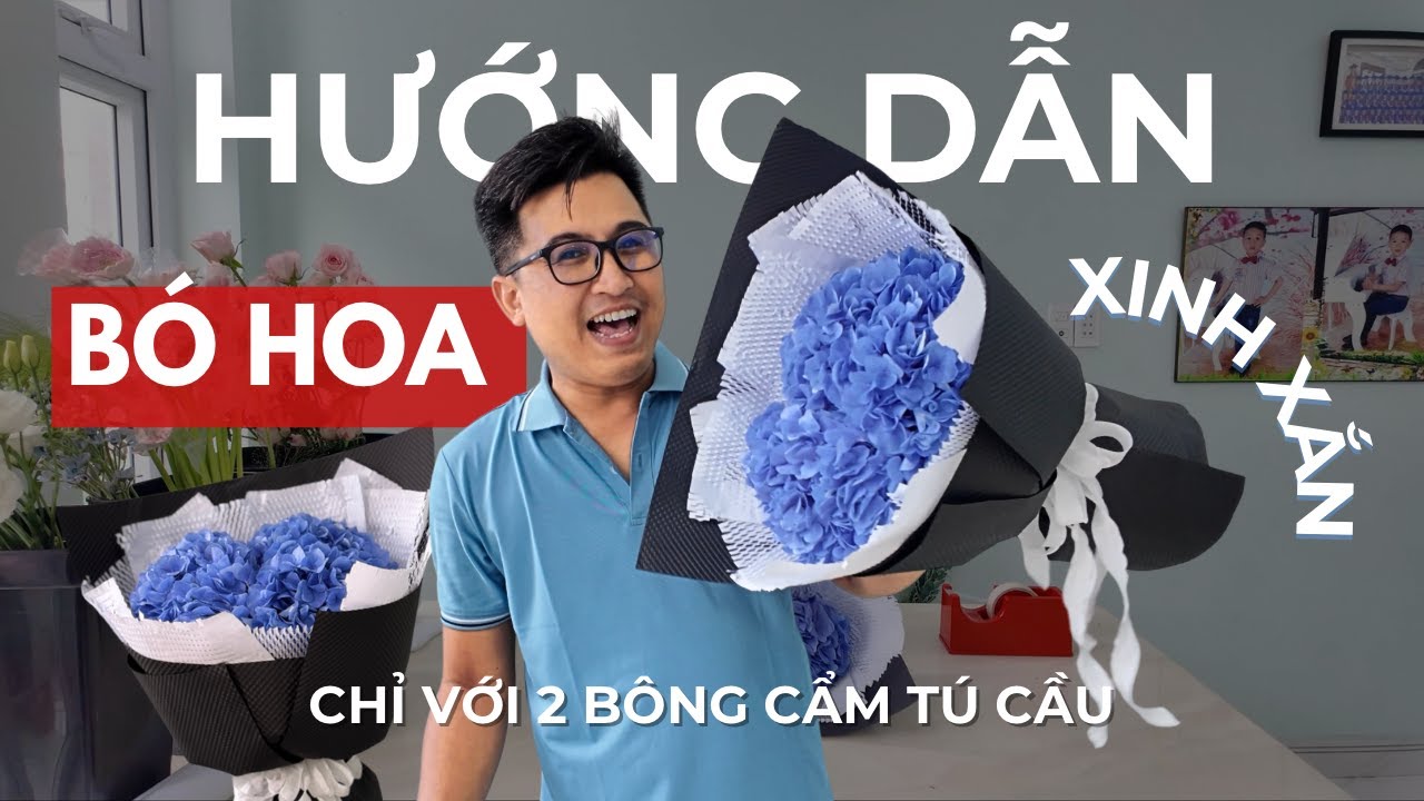 Hướng Dẫn Bó Hoa Cẩm Tú Cầu Cực Đơn Giản | Hướng Dẫn Cắm Hoa TA Floral Academy | Nguyễn Khánh Tường