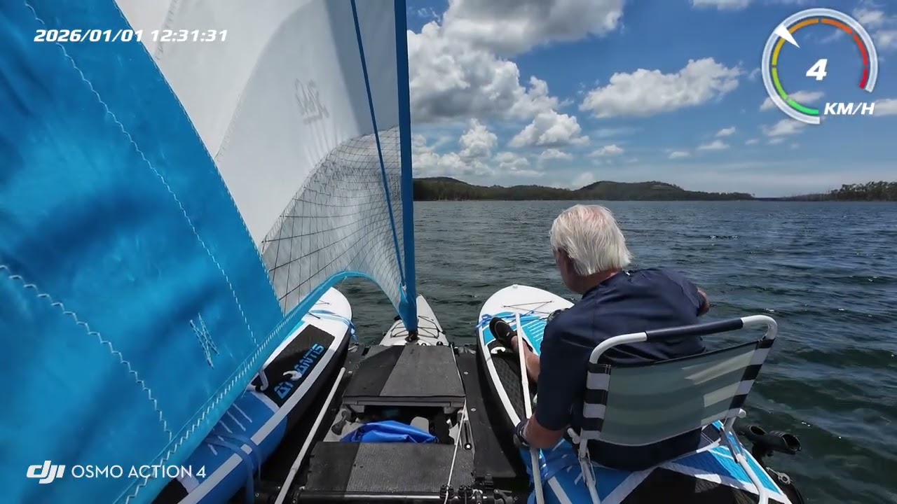 Hobie Tandem Island sailing on New Year’s Day in Queensland Australia