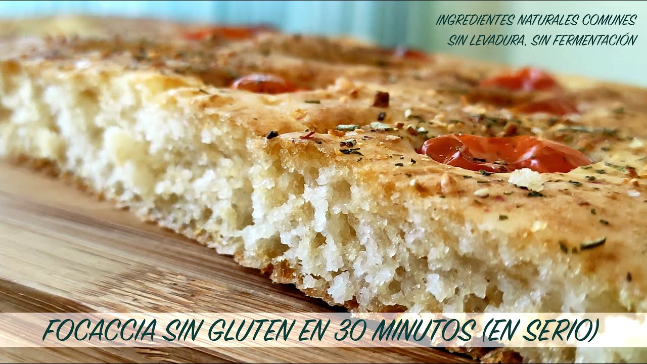 [🇪🇸ESP] FOCACCIA SIN GLUTEN RÁPIDA y fácil | Lista en 30 minutos | Sin levadura ni fermentación