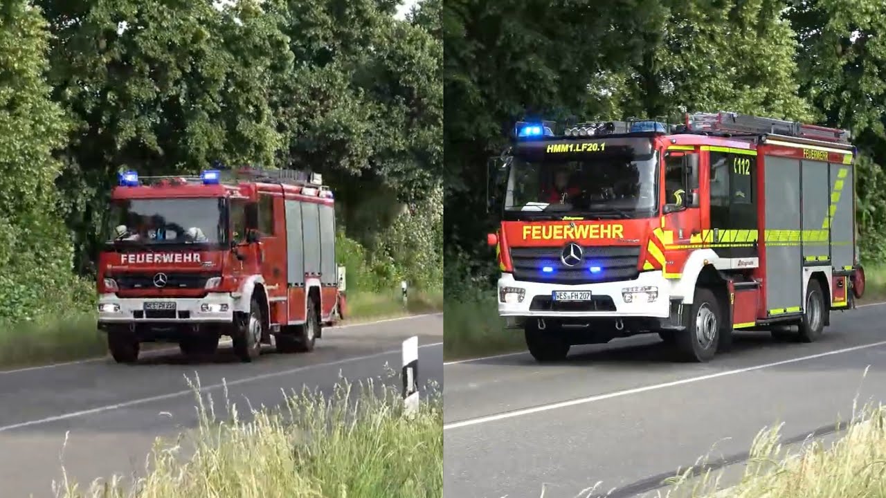 [PKW Brand BAB3🔥] Einsatzfahrten FF Hamminkeln zum PKW-Brand