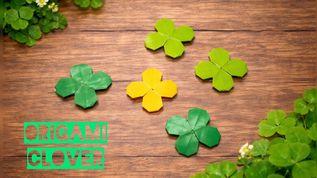 Cara Membuat Clover / Semanggi 4 Daun 🍀 | Origami Clover Tutorial