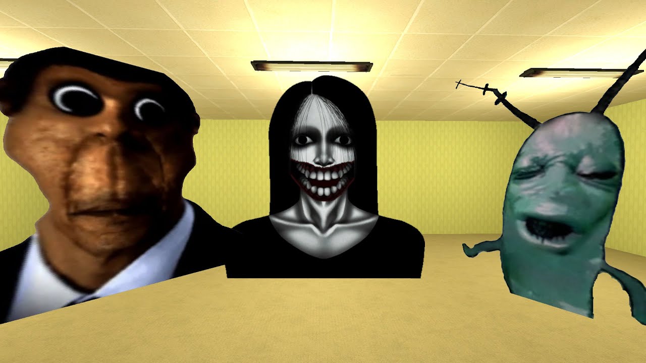 Obunga Kuchisake Onna And Plankton Aughh Nextbot In The Hotle Nextbot Gmod