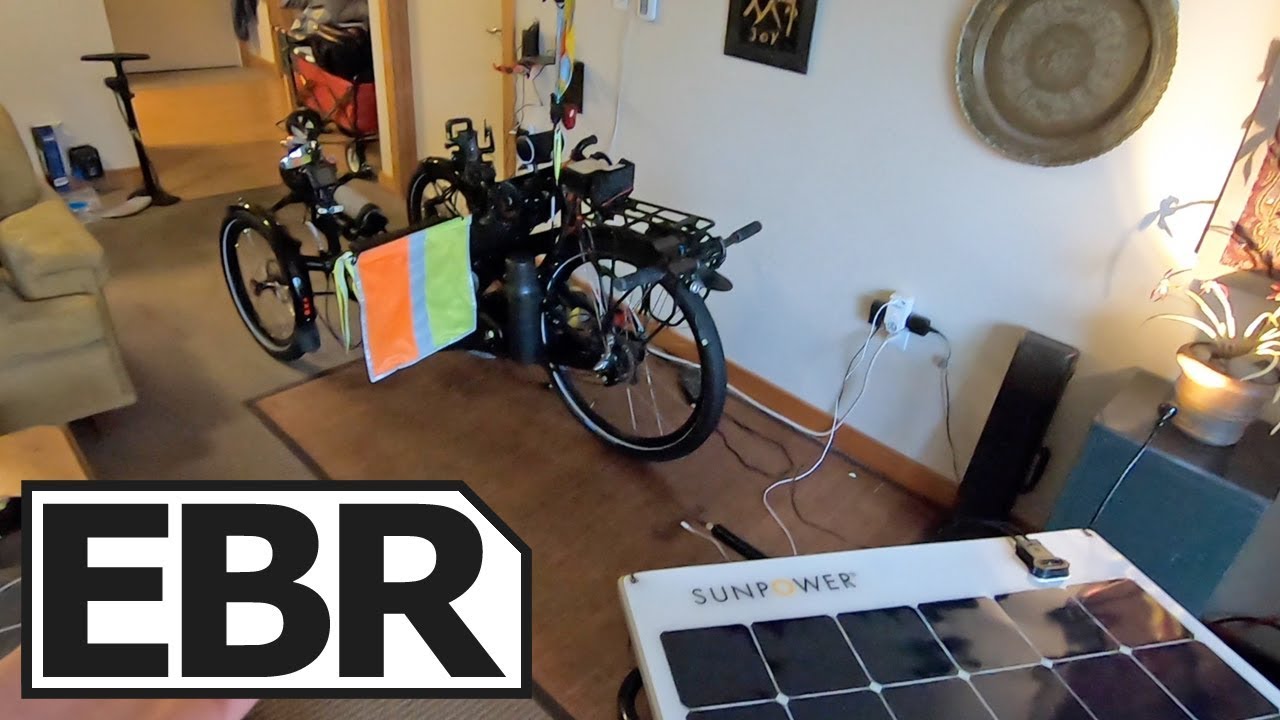 Amazing Recumbent Electric Trike with Solar Trailer