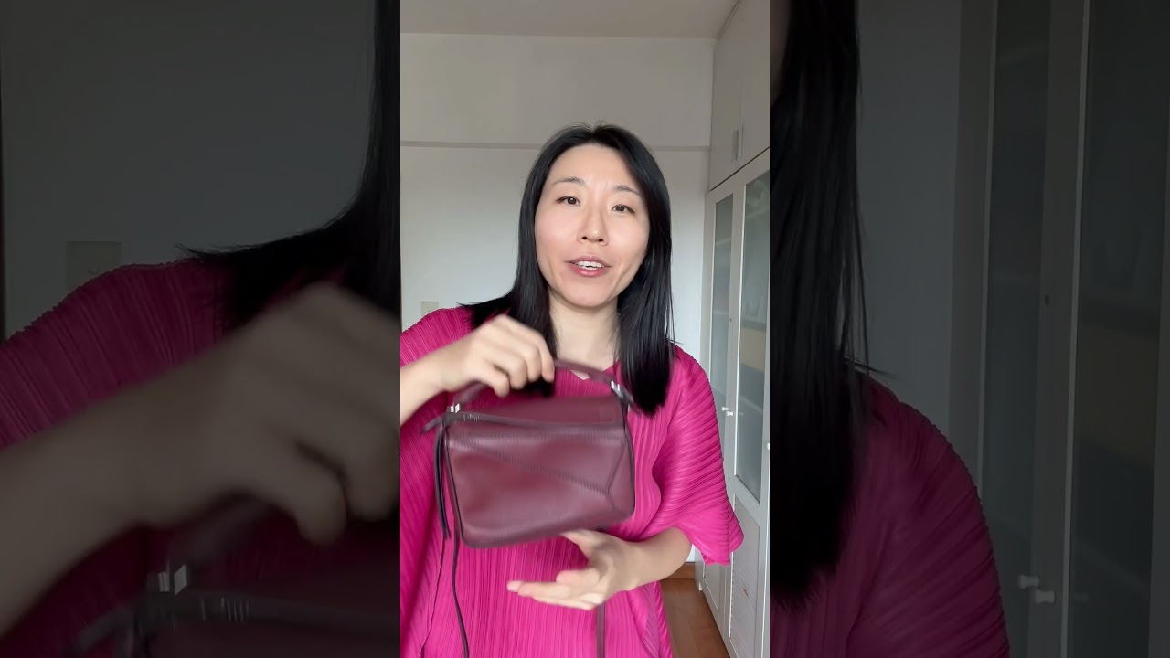 Loewe Mini puzzle bag in burgundy leather. #luxbags #bagoftheday #preloved #deaignerhandbag