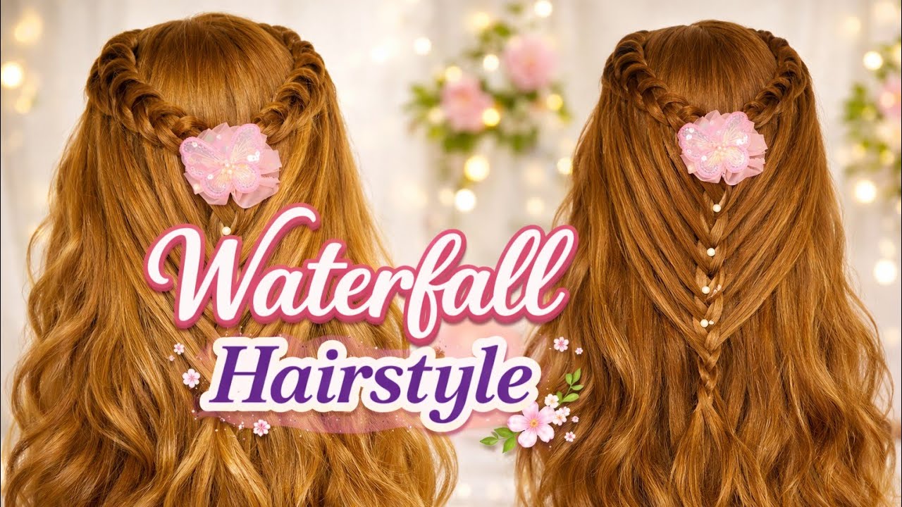 Beautiful Waterfall Braid Tutorial | Open Hair Wedding Style