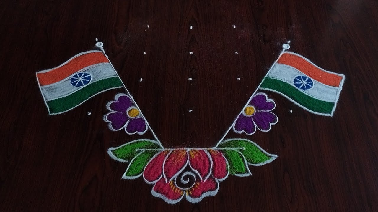 Republic day special rangoli design (5×3) dot's....