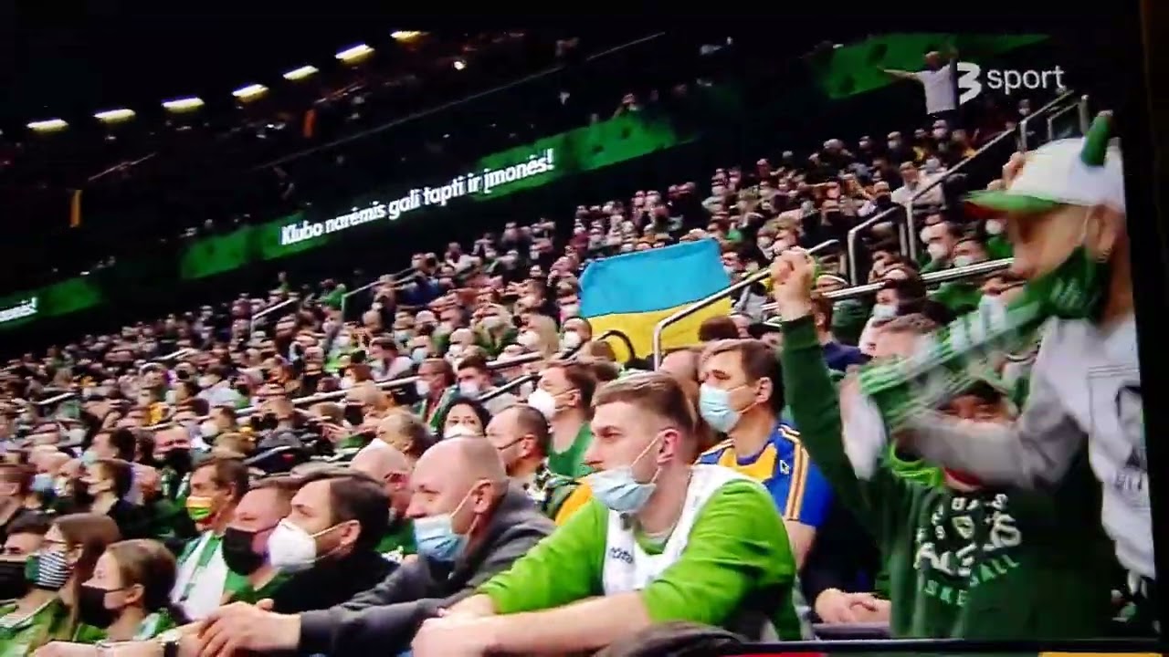 SLAVA UKRAINI, HEROYAM SLAVA! 🇺🇦 Zalgiris vs Barcelona. Zalgiris arena, 13.000.