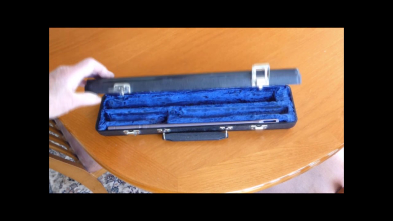 Unique flute case using brass inlay.