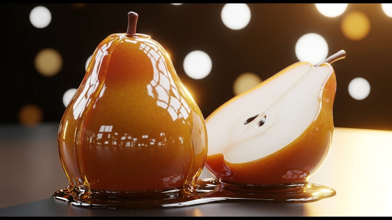 Edible Glass?! 🤩 Amber Pear Dessert with Transparent Caramel | Crystal Cuisine ✨🍐