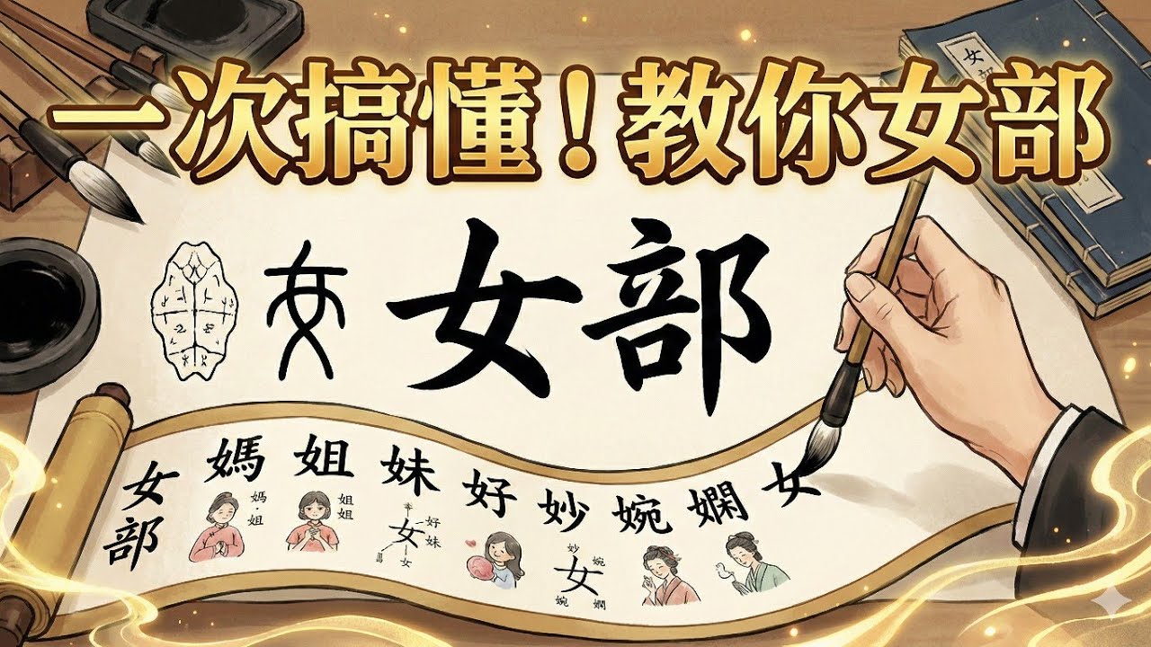 11--一次搞懂-教你寫女汝姿妹媽這些字-用這招輕鬆從零基礎練出一手好字-/寫字漂亮技巧/寫字教學示範/