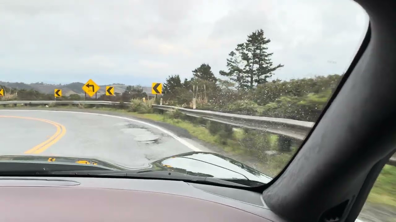 A Corvette Drive From Half Moon Bay On Highway 92 