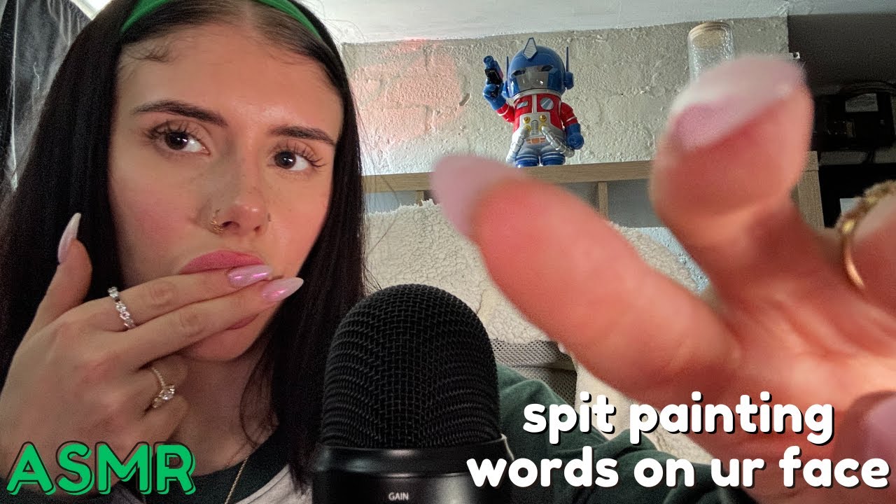 ASMR spit painting random words on your face (FOR SLEEP) 😴