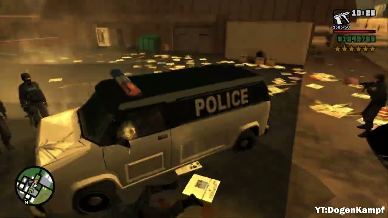 GTA San Andreas - Dillimore Police Station Shootout and Six Star Escape and Sa Styled Mod