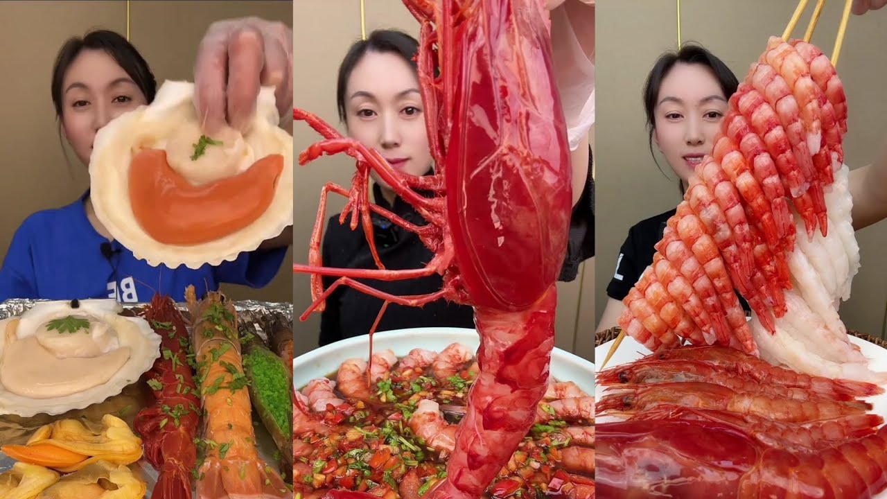 Yummy #562 Eat Lobster 🦞, Shrimp 🍤🦐, ..{ seafood 🦐 🦐 } #mukbang #seafood #yummyfood 