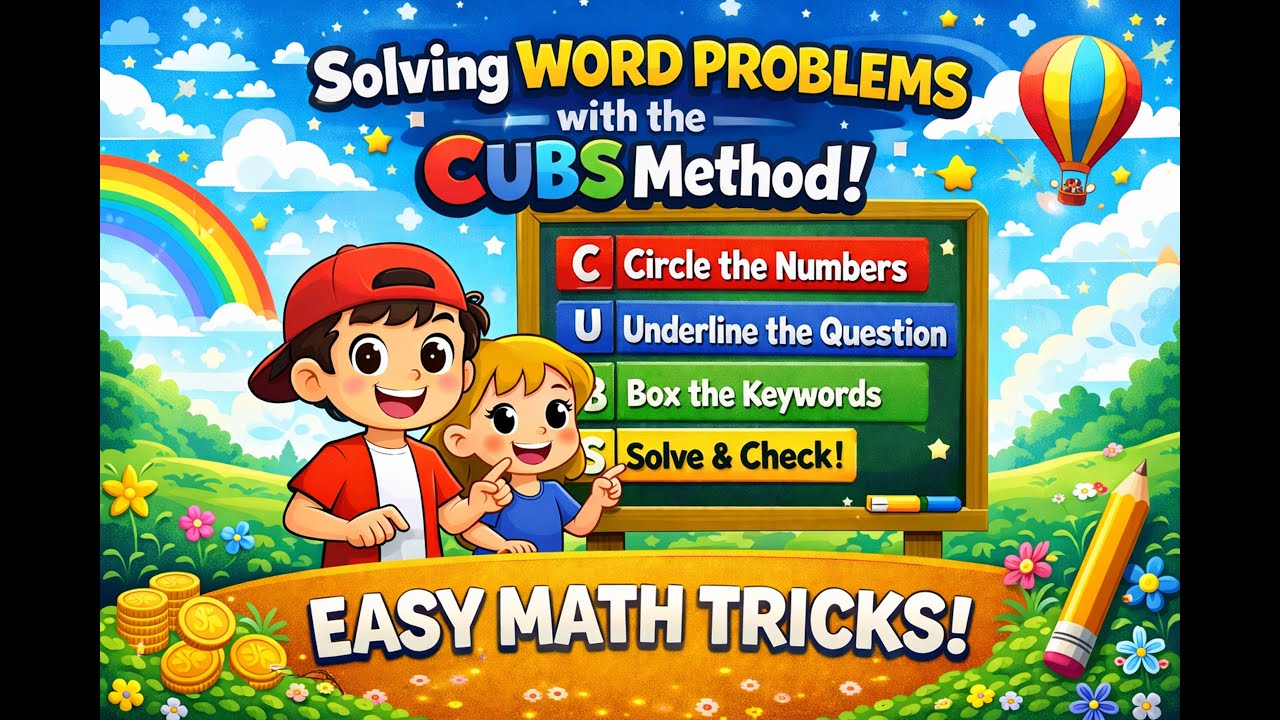 Solving Word Problems Using CUBS Method 🥰| Easy Math for Kids🤩