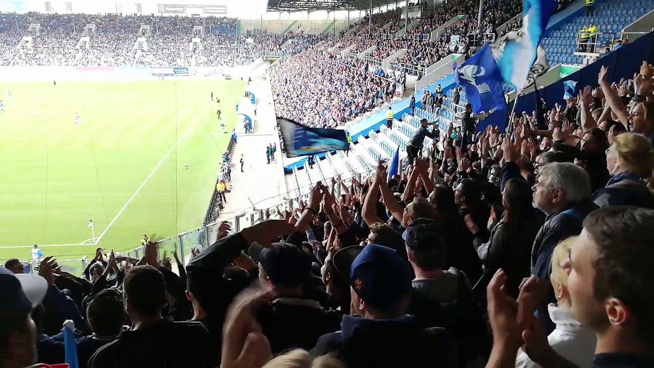 3.Liga Hansa Rostock - 1860 München 15.09.2018  ---- Stimmung im Gästeblock