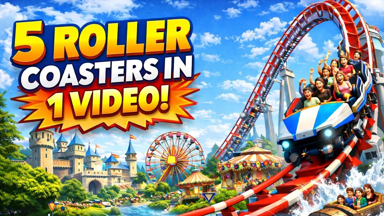5 roller coasters in 1 video first person camera (planet coaster)