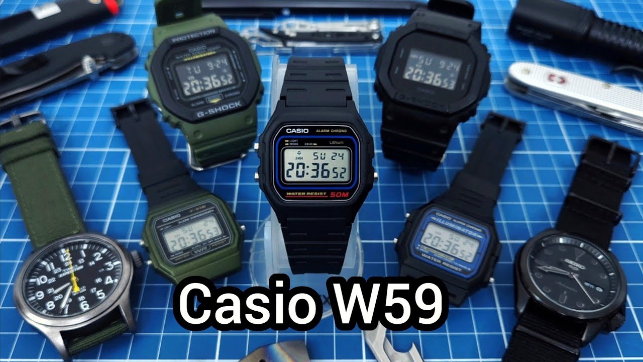 O Casio W59 é um Relógio leve, bom e barato! (comparando com o F91w e f105w) #edc #relógio #casio