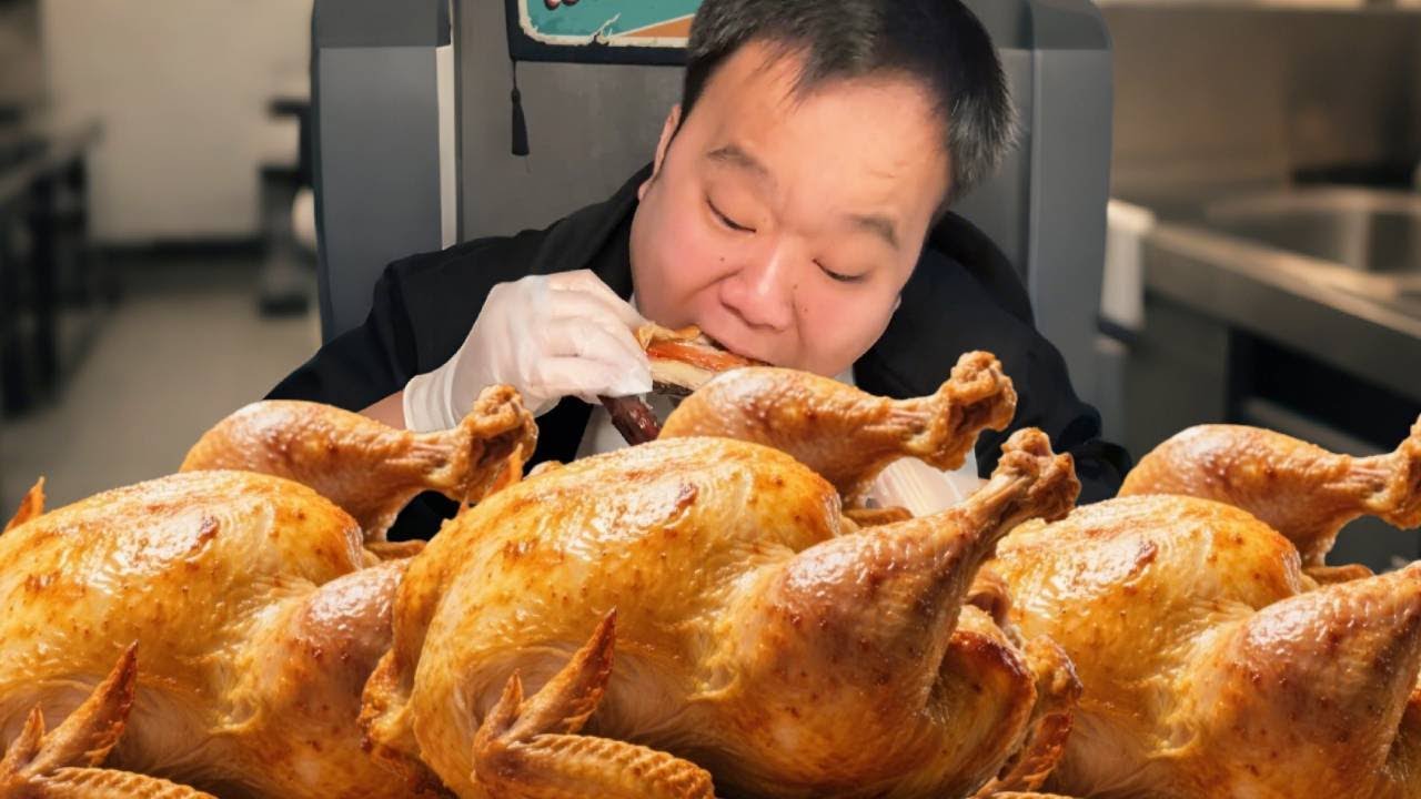 带大肥炫鸡，他豪气点一整只，结果鸡腿居然跟羊腿一般大！【武大肥与刘二毛】