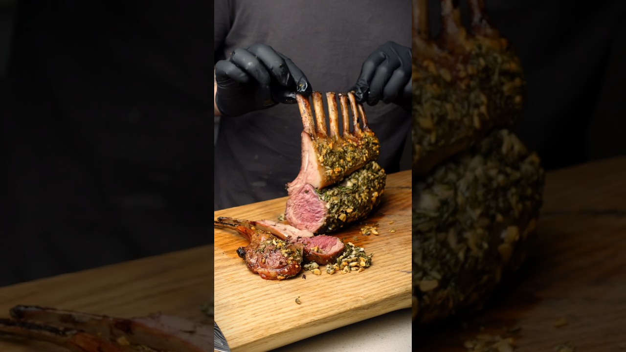 Garlic & Rosemary Rack of Lamb #recipe