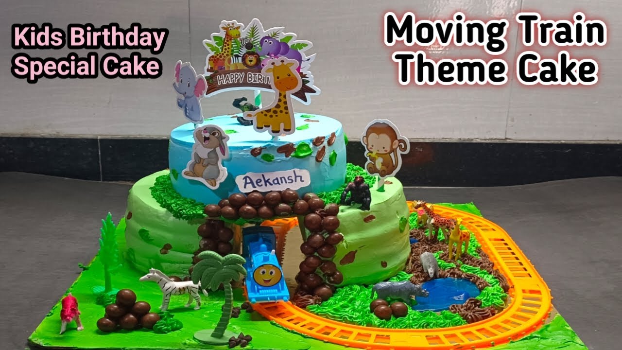 3 Kg Moving Train Theme Cake | Jungle Theme Moving Train Cake | चलनेवाला केक | Jungle Theme Cake #yt