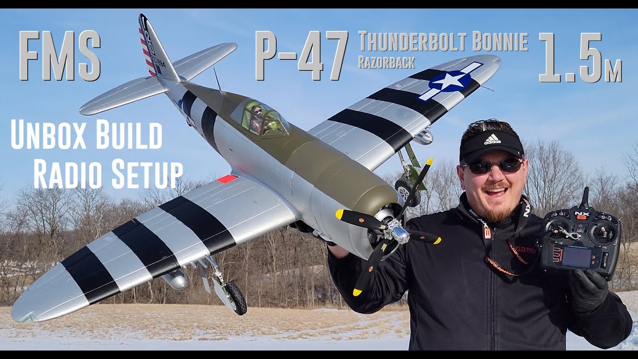 FMS - P-47 Thunderbolt Bonnie - 1500mm - Unbox, Build, & Radio Setup