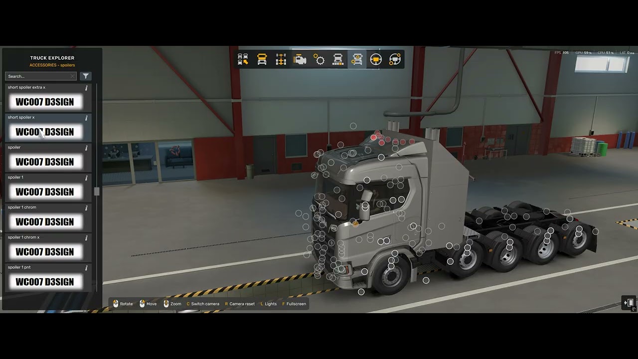 ETS2 new option for custom spoilers for Scania NG heavy duty chassis