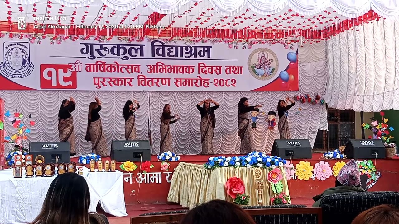Sauli Bazar ma Rimixe song | Techar dance | 19th anniversary Gurukul vidhyashram Pokhara 30 