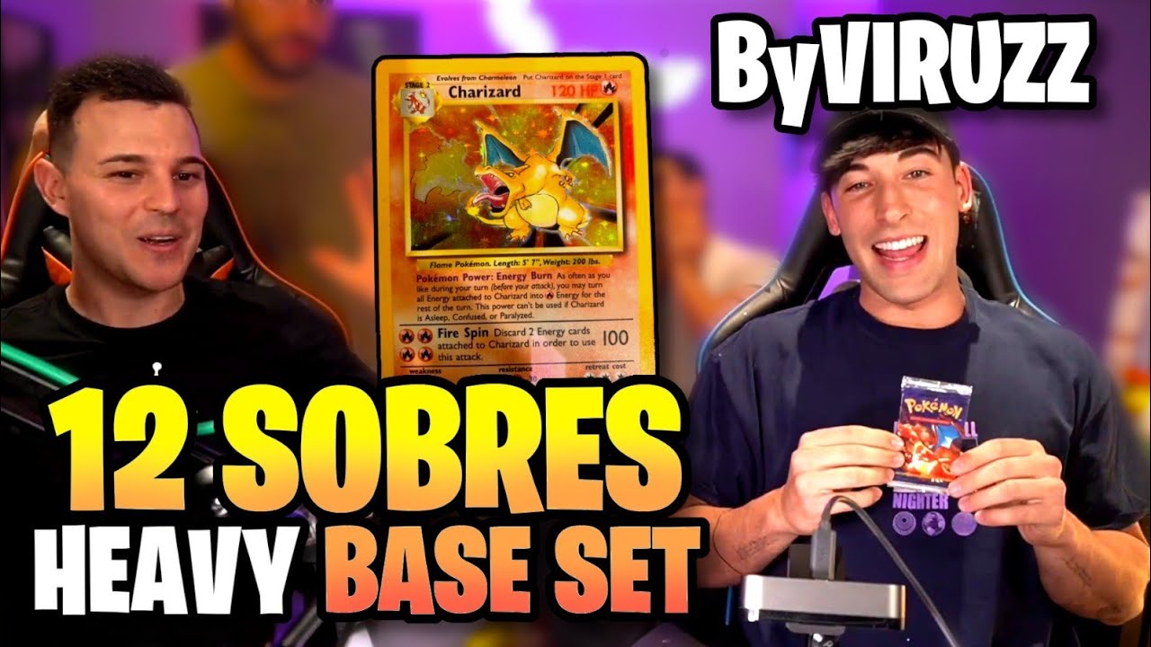 CONSEGUIMOS EL CHARIZARD BASE SET¡ APERTURA ÉPICA CON ByViruzz 12 SOBRES HEAVY 100% HOLOGRÁFICA