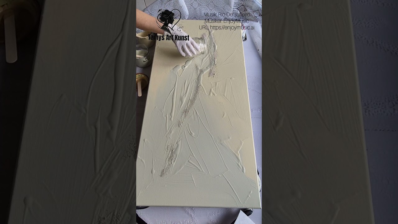 Strukturbild mit Sand und Acrylfarbe malen 100x50 cm- paint with me