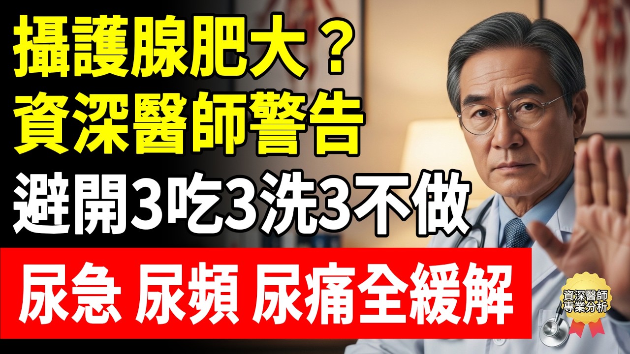 攝護腺肥大？資深醫師警告：避開3吃3洗3不做，尿急尿頻尿痛全緩解！#頤養之年 #尿頻 #夜尿 #醫師